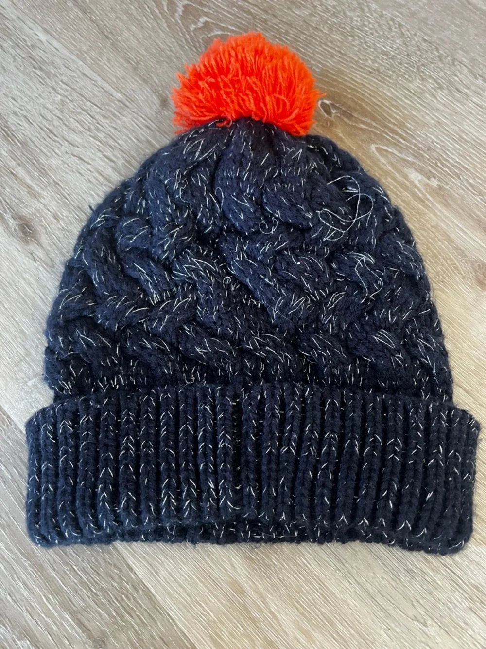 Auburn University Pom Pom Beanie - Navy with Orange Accent